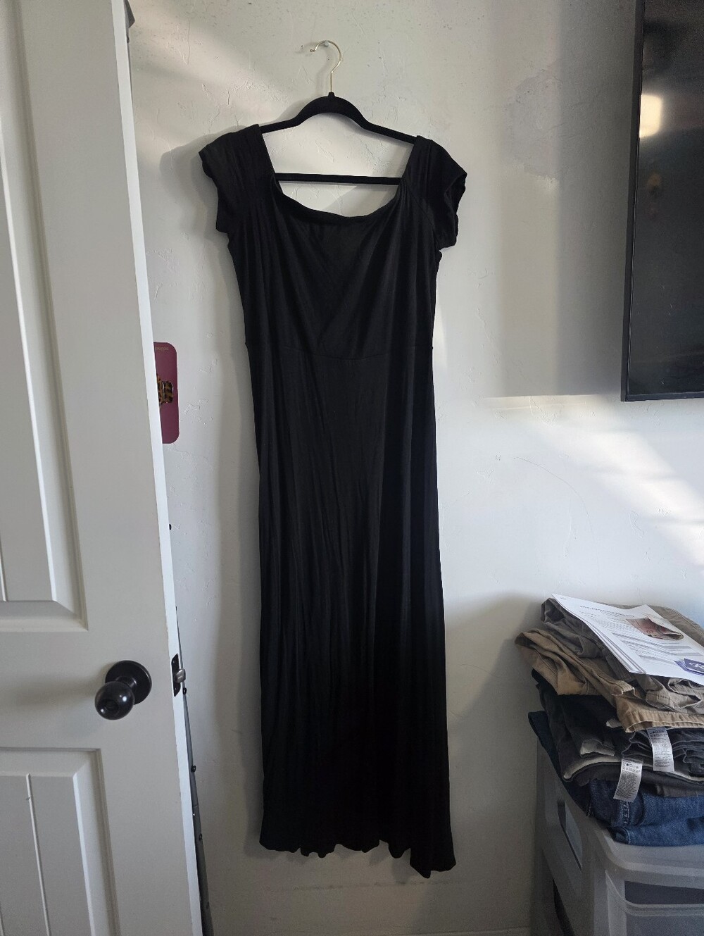 LOFT Black Maxi Dress with Scoop Back